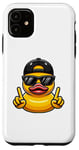 Coque pour iPhone 11 Canard en caoutchouc jaune rétro cool dans les années 70 80 Funny Duck