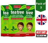 3x Tea Tree Nose Pore Strips 6s Beauty Formulas Deep Clean & Blackhead Removal