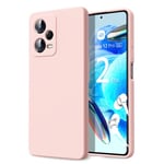 Byvuwiay Coque pour Xiaomi Redmi Note 12 Pro 5G, Ultra Mince Premium Housse Souple en Silicone Liquide, Coque de Protection pour Xiaomi Redmi Note 12 Pro 5G - Rose