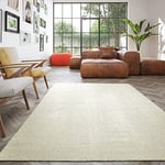 BALTA Washable Rug Also Suitable for the Washing Machine, Plain Rug for Living Room - Bedroom, Suitable for Underfloor Heating, Recyclable, Easy Care, 100% Polypropylene, 160 x 230 cm, Cream