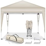 tillvex Tonnelle de Jardin 3 x 3 m Pliable | Tente Pliante à Hauteur réglable | Auvent pour Camping, Festival, Plage | Protection UV 50+ | Chapiteau avec Sac