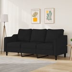 Canapé à 3 places,Sofa pour Salon,Banquette Noir 180 cm Tissu CFW90708