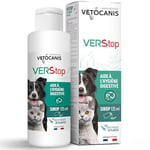 VETOCANIS - Sirop Vermifuge pour Chien et Chat - Elimine les Parasites Intestinaux - Favorise la Digestion de votre Animal - A base d'Extrait de Plantes - Flacon de 125 ml