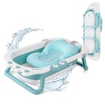 Babify Shower Baignoire pliable pour bébé - Coussin inclus - Pliage ultra compact - Antidérapant - Couleur Menthe - Nouveau modèle