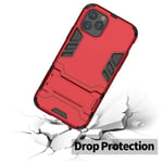 Rugged Protective Back Cover for Apple iPhone 11 Pro Max 6.5, Multifunctional Trible Layer Phone Case Slim Cover Rigid PC Shell + soft Rubber TPU Bumper + Elastic Air Bag with Invisible Support (Red)