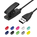 Charging Cable for Garmin Forerunner, Ancable Garmin Watch Charger for Lily Forerunner 35 35J 230 235 630 645 Music 735XT, Approach G10 S20, Vivomove HR, ForeAthlete 35J with 10Pcs Colour Dust Plug
