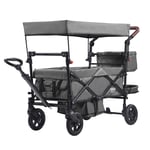 VEVOR Chariot Pliable pour 2 Enfants Poussette de Transport 25 kg Gris Foncé