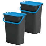 WELL HOME MOBILIARIO & DECORACIÓN Set of 2 Moda Bin 10 L with Handle Blue and Black