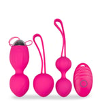 Sex toy set with two Ben Wa balls and a remote control vibrating egg