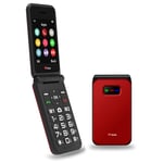 TTfone TT760 4G USB-C Mobile Phone for the Elderly, Simple and easy to use flip folding cell cheap and easy to use, EE Pay as you go (Red, with Mains Charger)