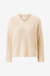 Selected FEMME - Tröja slfSelma LS Knit V-neck Noos - Beige