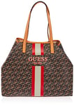 Guess Vikky Large Tote, Sac a Main Women's, Black Logo/Cognac