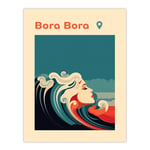 The Seaside Calls Bora Bora Beach French Polynesia Modern Woman of the Waves Sea Siren Ocean Unframed Wall Art Print Poster Home Decor Premium