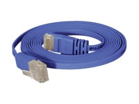 Högkvalitativ Patchkabel, Flat, U/Utp, Oskärmad, Cat 6, Blå, 7,5 M Superflat Patchkabel T.Ex. För Förläggning Under Mattor Och Golvlister (77807B)