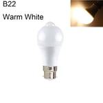 PIR Motion Sensor B22 E27 LED Lamp Bulb Globe Auto ON/OFF Energy Saving Light