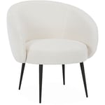 Sweeek - Fauteuil cosy rond en bouclette crème. Hima. l 74 x p 72 x h 80.5cm