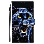 Nuxiady Coque pour Samsung Galaxy A34 5G PU Cuir à Rabat Housse Étui avec Mignonne Motif Dessin Design, Antichoc Portefeuille Etui Flip Folio Case Cover pour Samsung Galaxy A34 5G, Tigre