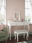 Laura Ashley Rosie Children's Dressing Table & Stool Set, Cotton White