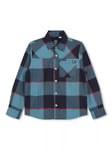 Timberland Kids' Logo Check Long Sleeve Shirt, Dark Blue