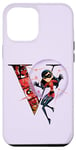 Coque pour iPhone 14 Plus Disney & Pixar Monogramme Indestructibles Lettre V Violet