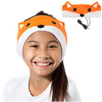 CozyPhones Kids Headphones. Comfy Headband Earphones, Light as Air and Great for Travel, Comes in Kid Friendly Animal and Anime Designs and Cute Colors like Green, Blue and Purple - FOX