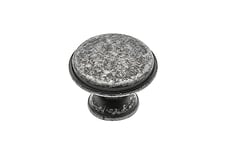 GTV - Bouton Cento Argent vieilli Ø 28 mm I Boutons de meuble avec vis I Boutons ronds pour armoire de cuisine Bouton de porte Bouton de tiroir Poignée I Coquillage : galvanisé, peint