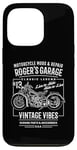 iPhone 13 Pro Roger's Garage Vintage Motorcycle Design for the Name Roger Case