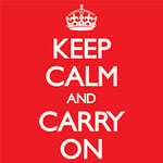 Keep Calm and Carry On Red 40 x 40cm Canvas Prints, Polyester, Multi-Colour, 40x40x3.2 cm