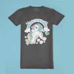 My Little Pony Starshine Rainbow Women's T-Shirt Dress - Black Acid Wash - L - Black Acid Wash