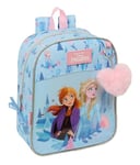 Safta FROZEN Ice Magic - Sac à dos pour enfant, sac à dos d'école, adaptable au chariot, idéal pour crèche, confortable et polyvalent, qualité et résistance, 22 x 10 x 27 cm, bleu clair, M,