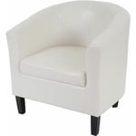 HHG - Fauteuil Newport T379, fauteuil de salon / club, similicuir blanc - white