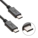 Câble USB Type-C Mâle vers Type-C Mâle Noir 0,9m Pour Samsung Galaxy Note 7, Macbook Retina (2015), Huawei Google Nexus 6P, LG Google Nexus 5X, Microsoft Lumia 950 et 950 XL, Nokia N1, OnePlus 2