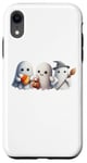 Coque pour iPhone XR Halloween Ghosts Witch Candy Corn Balai Citrouille Crochet Tricot