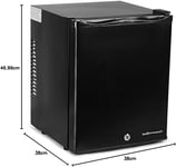 ChillQuiet Silent Mini Fridge 23ltr Black - Completely Quiet Mini Bar, Ideal for