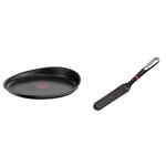 Tefal Ingenio Eco Resist Poêle à crêpe 27 cm, Empilable, Fonte d'aluminium, Revêtement antiadhésif, Induction L8581004, Noir & K2060914 Ingenio Spatule à Crêpes, Silicone, 38.1 x 9.2 x 7.2 cm