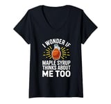 Womens Maple Syrup Tree Sap Hobbyist Tapping V-Neck T-Shirt