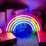 Battery or USB Powered LED Neon Rainbow Sign Light Cute Wall Lamp  Dorm Bedroom