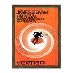 Wee Blue Coo Movie Film Vertigo 1958 Saul Bass James Stewart Alfred Hitchcock Large Framed Art Print Poster Wall Decor 18x24 inch