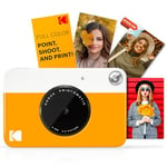 KODAK Printomatic Full-Color Instant Print Digital Camera - Zink 2x3" Sticky-Back Photo Paper - 5MP, Portable, Creative Fun Gift for Birthday, Christmas, Holiday - Yellow