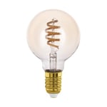 Eglo Connect.z Smart Home E27 LED Filament Light Bulb, G80, ZigBee, app and Voice Control, dimmable, White tunable Light (Warm – Cool White), 360 Lumen, 5 watt, Vintage Lightbulb Amber