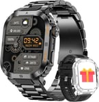 Montre Intelligente Pour Homme De 5,1 Cm Avec R¿¿Ponse Aux Appels, Moniteur De Fr¿¿Quence Cardiaque/Spo2/Sommeil/Notifications, Mode Sport Plus De 100 Mah, 400 Mah, Montre Intelligente En Acier