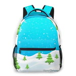 LNLN Sac à Dos décontracté pour Les Filles Winter Merry Christmas Tree Laptop Backpack School Backpack for Men Women Lightweight Travel Casual Durable Daily Daypack College Student Rucksack 11 5in