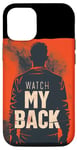 Coque pour iPhone 14 Pro Costume cool Guy avec montre mon dos pour homme et femme