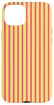 Coque pour iPhone 15 Plus Jaune corail rose rayé Esthétique Girly Preppy Stripes