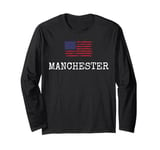 Manchester City USA Flag State Travel US America Women Men Long Sleeve T-Shirt