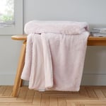 Catherine Lansfield Cosy Glamour Fur 130x170 cm Blanket Throw Blush Pink