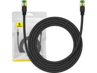 Baseus Flätad Kat. 8 Baseus Ethernet Rj45 Nätverkskabel, 40Gbps, 2M (Svart)