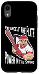 iPhone XR Patience at the Plate Power in the Swing Baseball Player Case