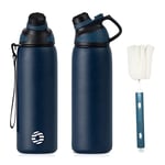 Fjbottle Gourde Isotherme avec Couvercle Magnétique - 400ml/600ml/800ml/1L/1.5L - Bouteille Isotherme Étanche sans BPA, Gourde Inox Bouche Standard, Gourde Enfant pour Sport, Gym, Voyage