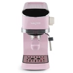 Salter Retro Espresso Machine – Pink Coffee Machine with Milk Frothing Wand, Cappuccino/Latte, 20-Bar Pressure Pump, 1.35L Water Tank, Ground Coffee, Single/Double Shot, Digital LED Display, 1350W